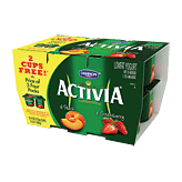 Dannon Activia lowfat yogurt 4oz 12 Ct Cups, 6 strawberry, 6 peach Right Picture